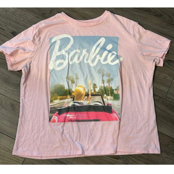 Barbie Love Tribe Pink Convertible Car Graphic Tee Women’s‎ Size 2X - Picture 7 of 8